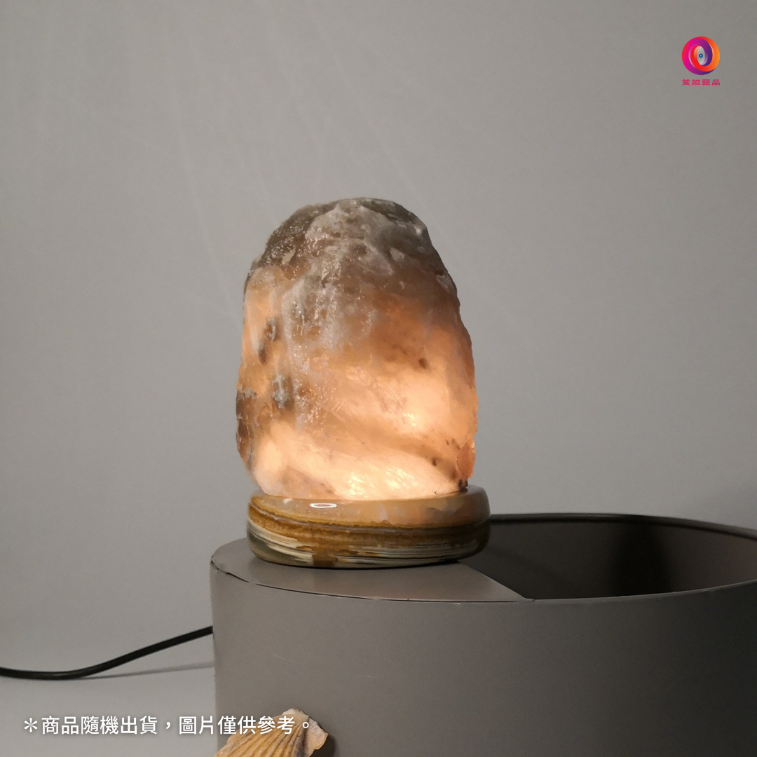 【開運小行星】USB 小鹽燈|灰藍鹽原礦|隨機出貨